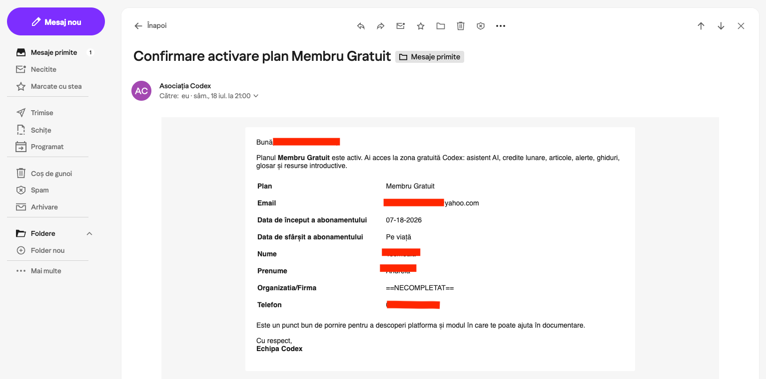 activare plan membru gratuit
