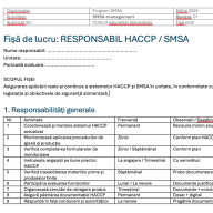 Fișă de lucru: RESPONSABIL HACCP / SMSA