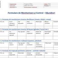 Formulare necesare in procedura: Controlul animalelor și insectelor nedorite